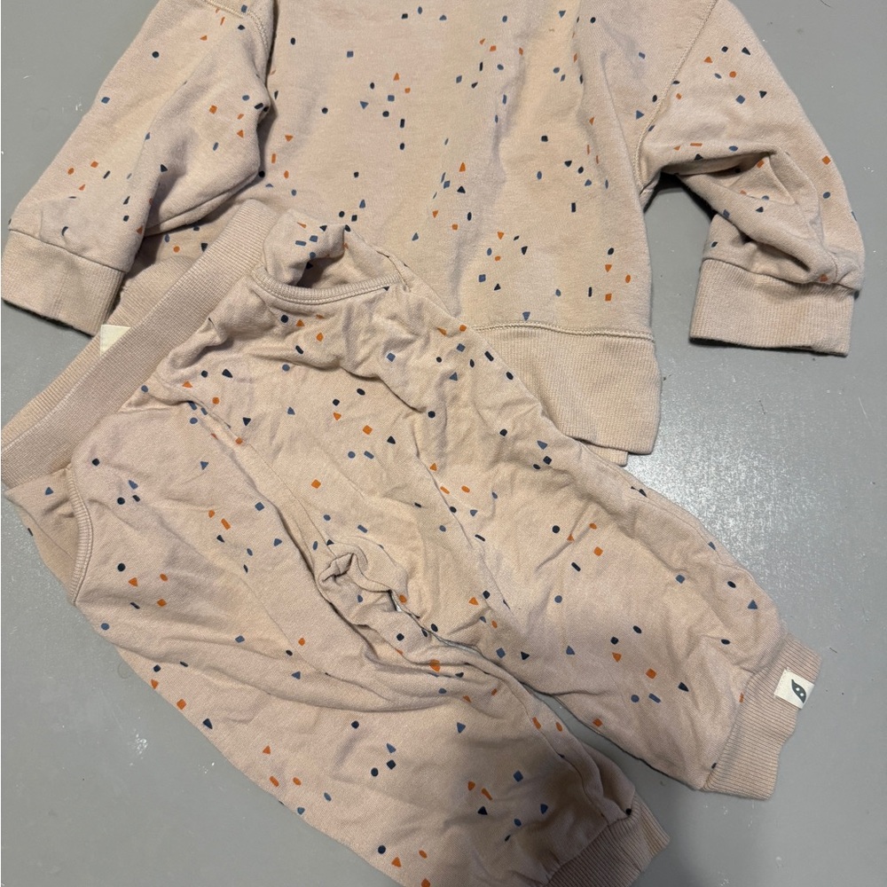 Kids Beige and Orange Matching Set